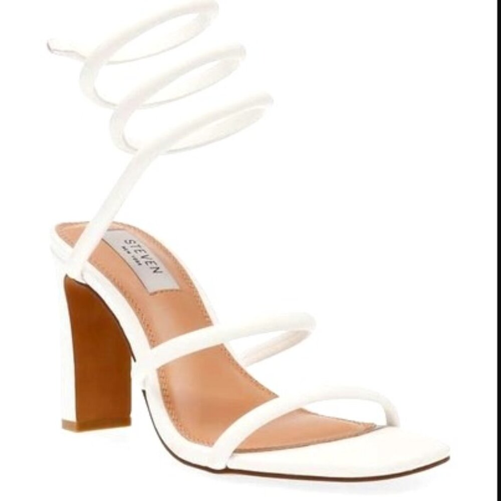 STEVEN NEW YORK Jaidin Strappy Ankle Sandal In White